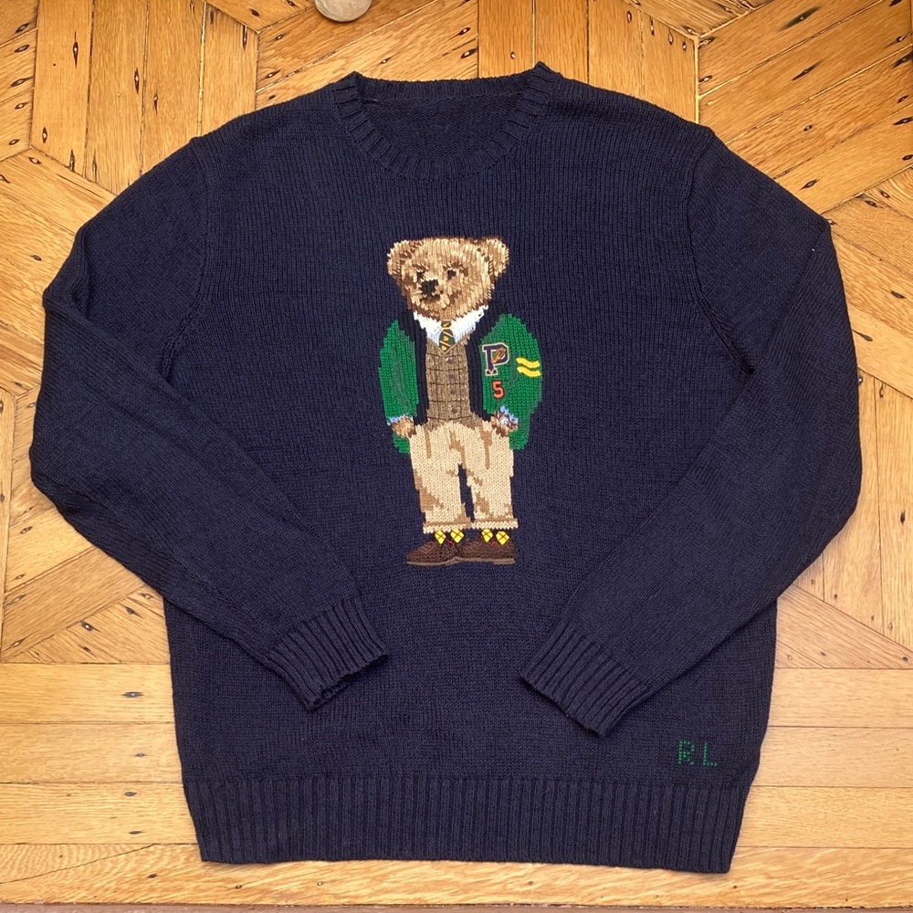 POLO Men's Navy Sweater with Bear Design